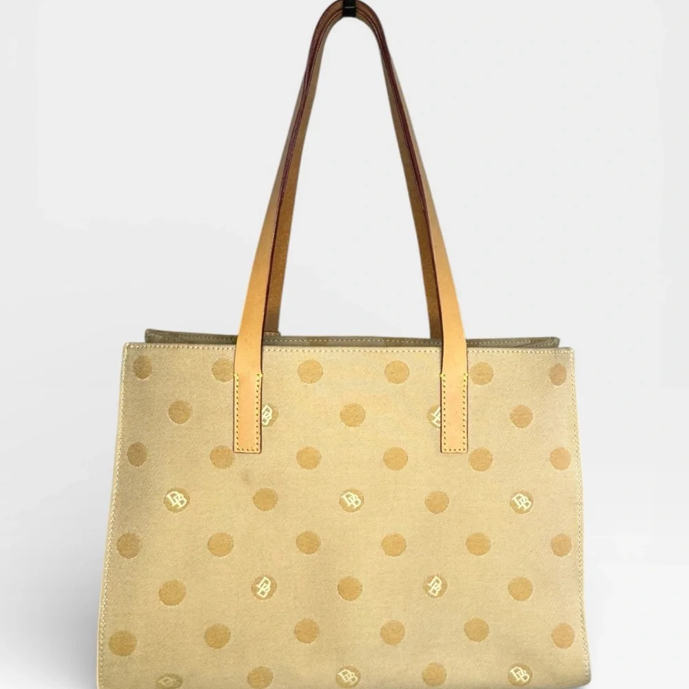 Dooney & Bourke Gold Polka Dot Tote - Picture 2 of 10